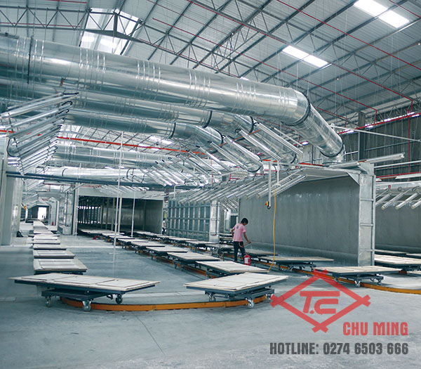 Hệ thống dây chuyền phun sơn Pallet
